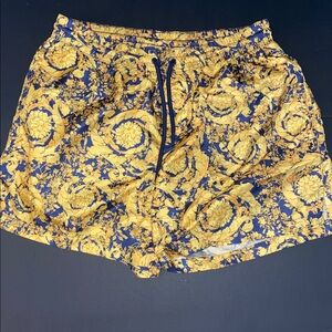 Versace men’s Blue and Gold Patterned swim trunks Shorts/bathing suit/shorts/